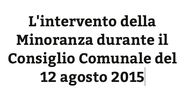 Intervento Minoranza